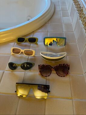 Mixed Sunglasses Lot - Yellow, Green, White, Leopard Print